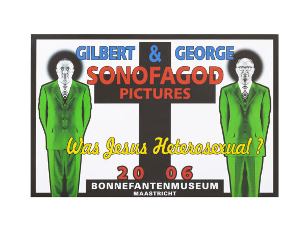 Manifesto della mostra Gilbert&George Supermartek