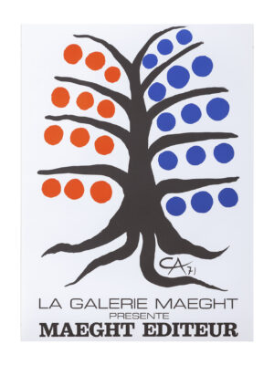 Manifesto disegnato per la mostra dalla Galerie Maeght a Parigi nel 1971, con opere del celebre scultore americano Alexander Calder