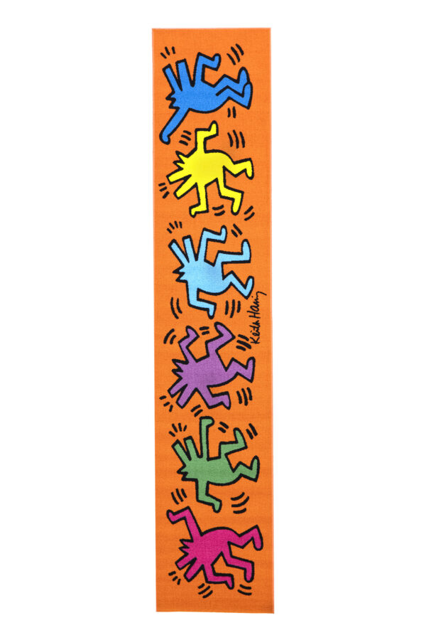 Tappeto arancione di Keith Haring Supermartek